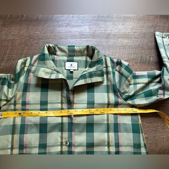 TUCKERNUCK sage green Tartan plaid Celia dress size XS preppy classy modern EUC - Picture 15 of 16